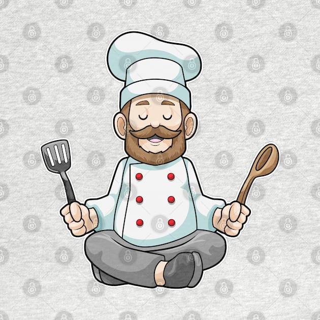 Chef with Cooking apron & Wooden spoon at Yoga by Markus Schnabel